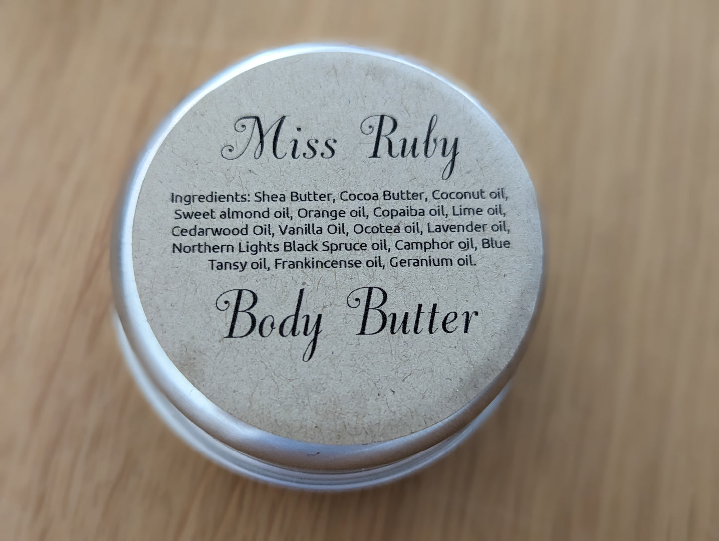 Hand-blended body butter- Miss Ruby
